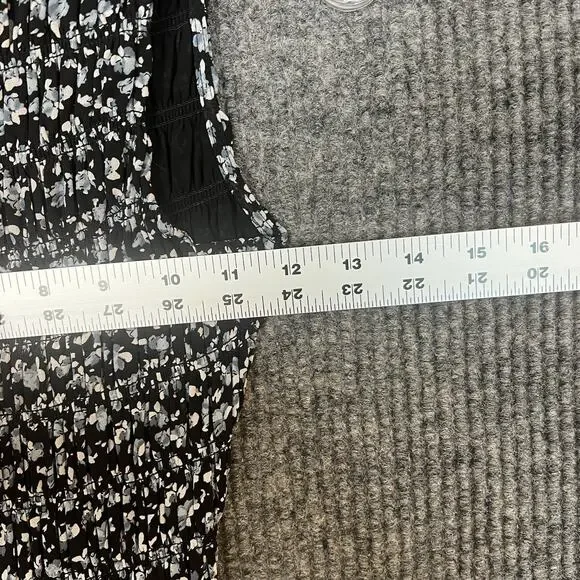 Michael Kors Womens Smocked Tank Dress Size Small Blue Floral Bohemian Cottage - Picture 9 of 11